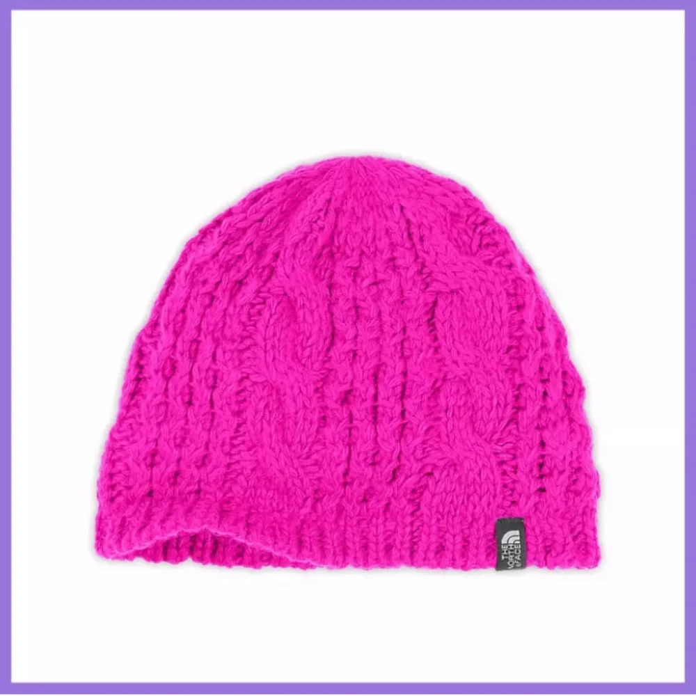 NWT The North‎ Face Minna Cable Knit Beanie Petticoat Pink [ Youth Medium ]